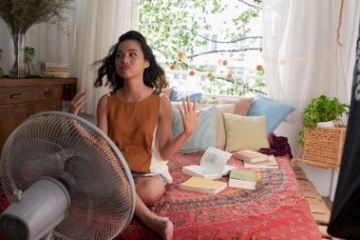 Girl And Fan